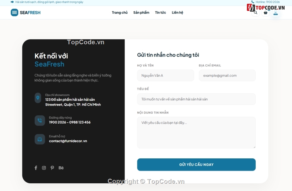 hải sản tươi sạch,hải sản sạch,bán website